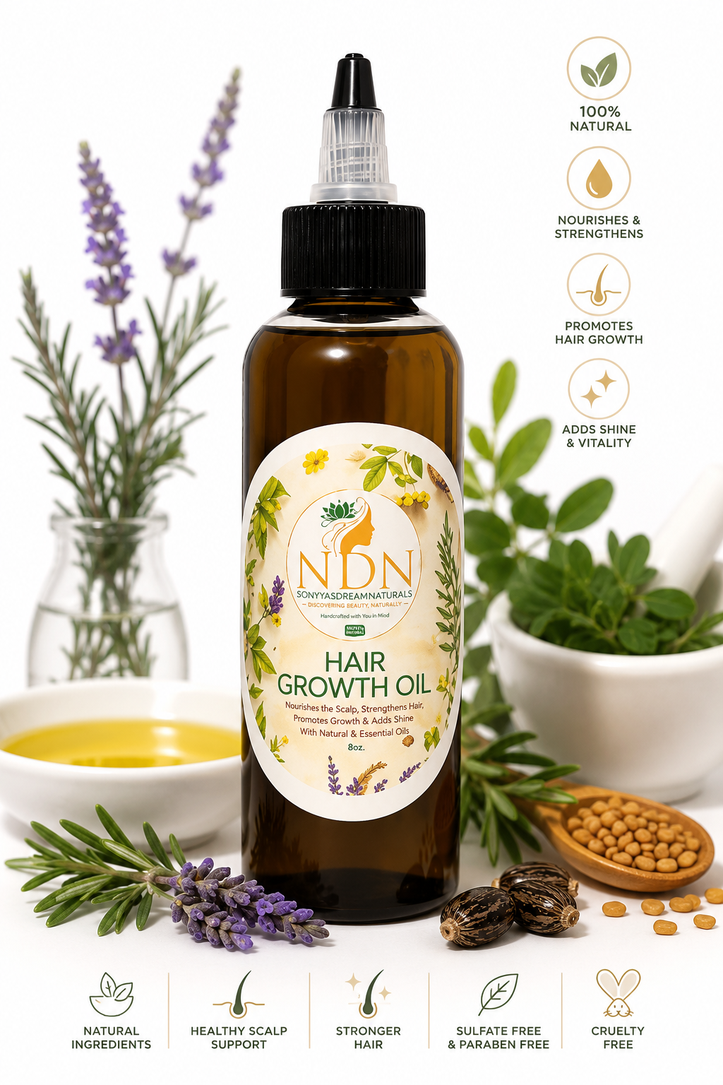 Hair Growth Oil | Scalp & Moisture Care (4oz)