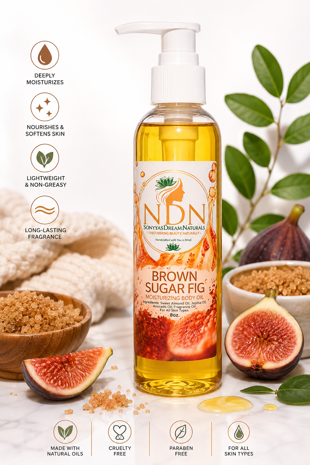 Brown Sugar & Fig Moisturizing Body Oil (8oz)