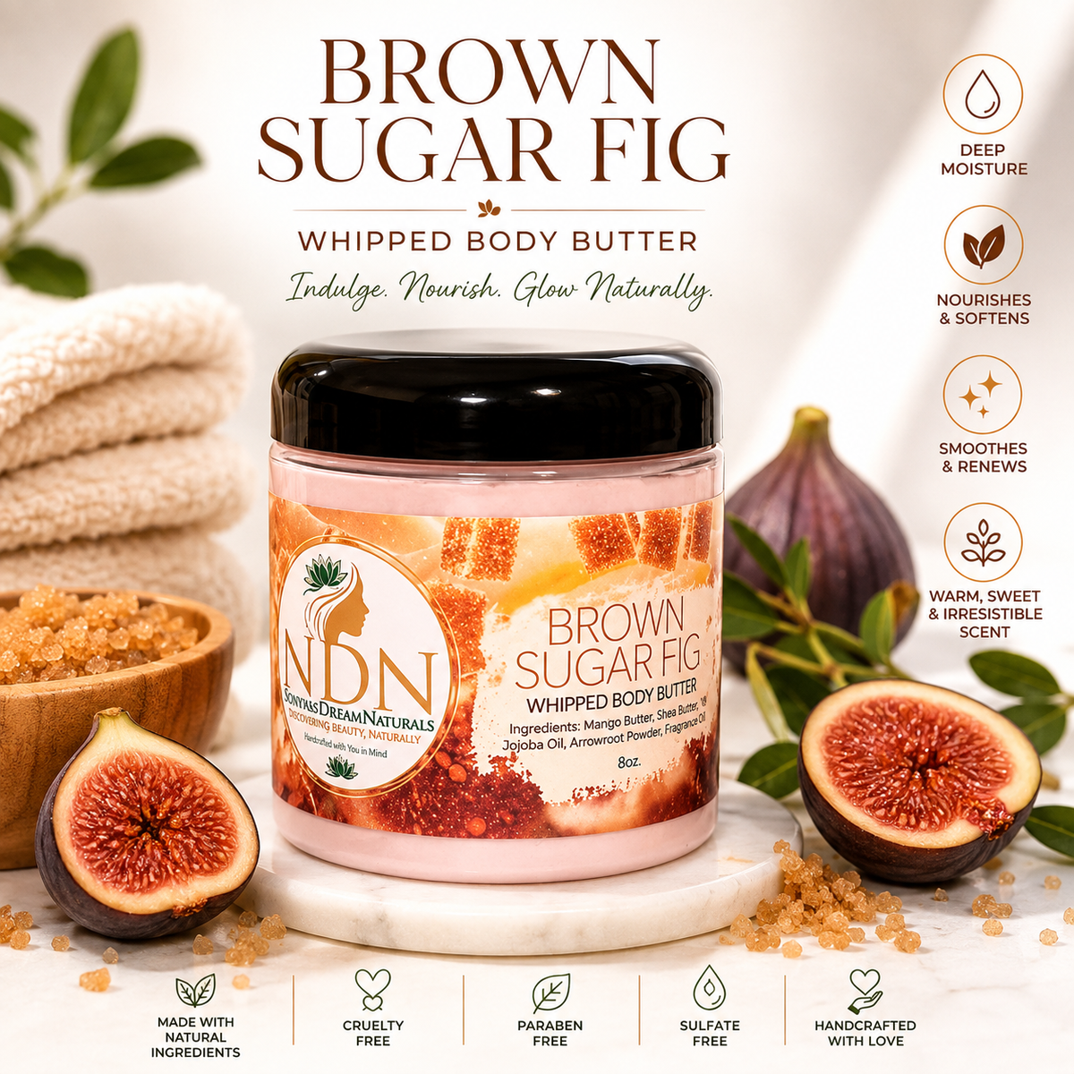 Brown Sugar & Fig Whipped Body Butter (8oz)